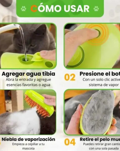 Mascota Cepillo Vapor 3 en 1 Múltiple